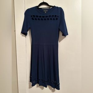 Adrienne Vittadini - Navy Knit - Heart Cutout Dress - M